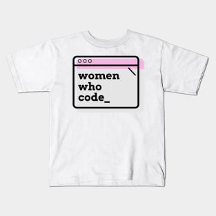 Women Who Code Pink Kids T-Shirt